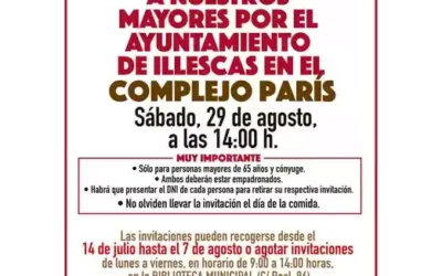 A partir del 14 de Julio se pueden recoger las invitaciones para la comida de los mayores