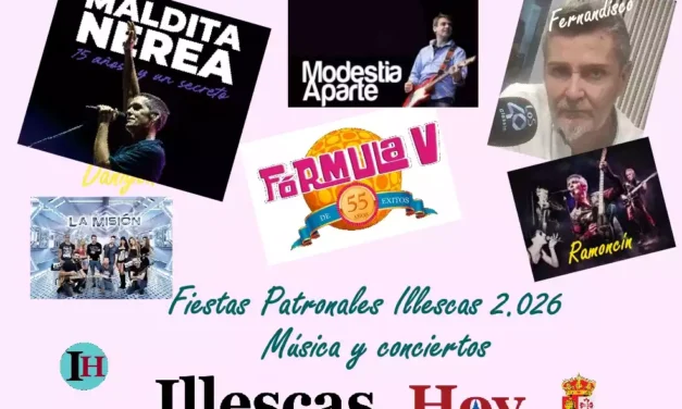 Los principales eventos musicales de las Fiestas Patronales de Illescas 2026